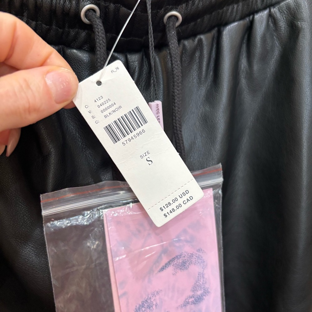 NEW Anthropologie | Avec Les Filles Black Faux Leather Drawstring Jogger Pants - Picture 10 of 15
